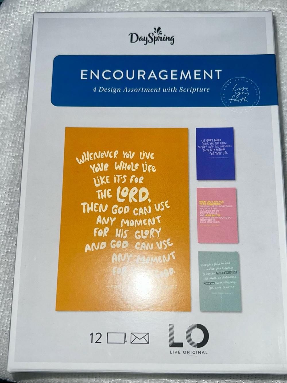 DaySpring Encouragement Card Set in Orange, Blue, Pink, Green